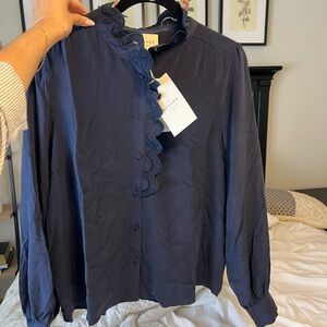 - Sézane navy chlo blouse new with tags